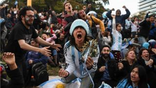 Hinchada en Buenos Aires.