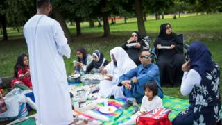 People celebrating Eid