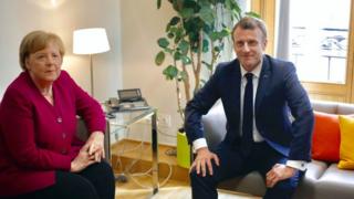 Angela Merkel ve Emmanuel Macron