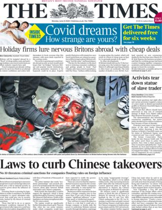 The Times front page 8 June