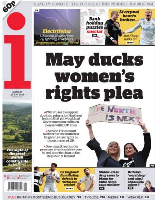 The i Monday front page