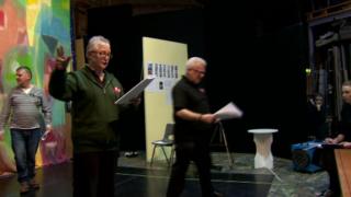 Maggie Gorman and Trevor Gill rehearsing