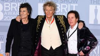 Ronnie Wood, Rod Stewart and Kenney Jones