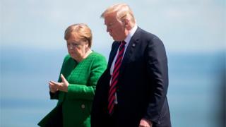 Angela Merkel i Donald Tramp
