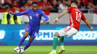Raheem Sterling in action for England against Hungary