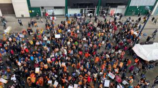 Doctors at the rally in Birmingham