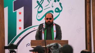 Abdurrahman Mustafa, Mart 2022'de, Suriye'nin Azez kentinde bir konuşma yaparken 