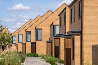 A row of houses on a newly-built estate