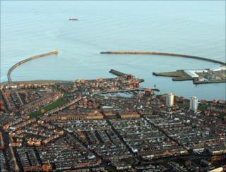 Mouth of the River Wear in Sunderland, one of the most improved rivers in England and Wales