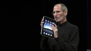 Steve Jobs at the launch of the iPad in 2010