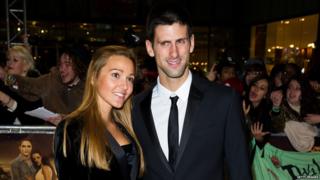 UK premiere of The Twilight Saga: Breaking Dawn - Part 1 - Novak Djokovic and girlfriend Jelena Ristic