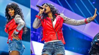Two images of Kelly Rowland at Children In Need Rocks