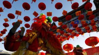 Chinese New Year celebrations in Beijing, China.