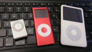 Three iPod MP3 players.