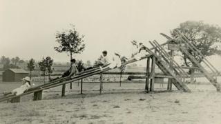 Children on the slide