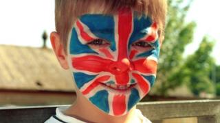 Boy with Union Jack face
