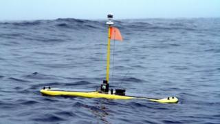 A surfing robot is being used to track great white sharks off the coast of California.
