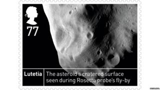 Stamp of Lutetia asteroid