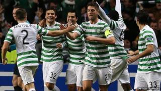 Celtic's Tony Watt celebrates his goal