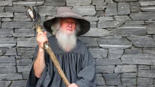 Man dressed up as the wizard Gandalf