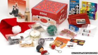Christmas operation child boxes children decorative boys young decor Troop Christmas boxes bring taste of home to forces overseas - BBC News