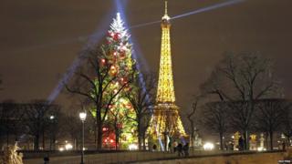 Christmas tree in Paris.