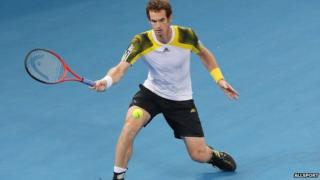 Britain's Andy Murray playing in the semi-final of the Brisbane International.