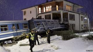 A stolen train crashed into house in Sweden