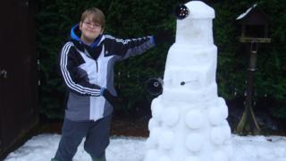 Liam and his snow Dalek