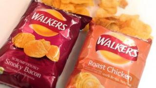 Walkers Smoky Bacon and Roast Chicken crisps