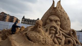 Pirates of the Caribbean sand sculpture