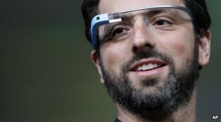 Sergey Brin models Google Glass