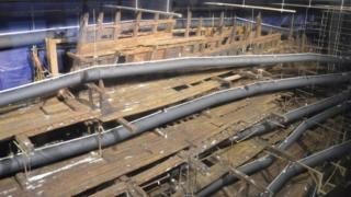 The Mary Rose being dried