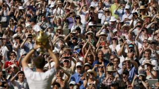 Andy Murray with Wimbledon trophy