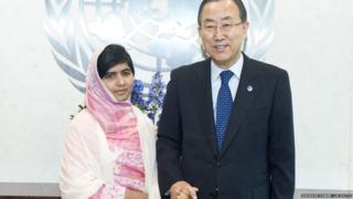 Malala Yousafzai meets The Secretary General Ban Ki-moon