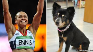 Jessica Ennis-Hill and a dog