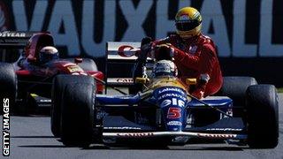 Nigel Mansell and Ayrton Senna