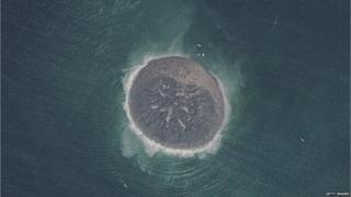 a small island of mud and rock created by the huge earthquake that hit southwest Pakistan