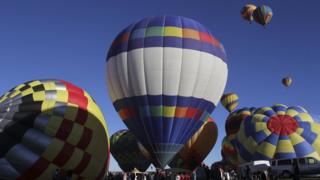 Balloons prepare for take off at 42nd Albuquerque International Balloon Fiesta.
