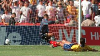 Andres Escobar scores an own goal against the USA