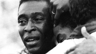 Pele celebrates during the 1970 World Cup