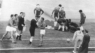 Chile and Italy clash during the 1962 World Cup, later dubbed the 'Battle of Santiago'