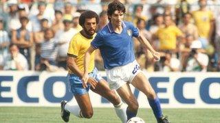 Italy's Paolo Rossi scores a hat-trick against Brazil in 1982