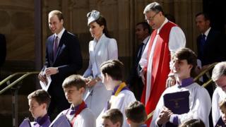 The Duke and Duchess of Cambridge attended Easter Sunday mass at St Andrews Cathedral in Sydney. Australia.