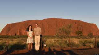 Next on their tour was the world famous Uluru, which was formerly known as Ayers Rock. The Duke and Duchess were there to catch sunset...