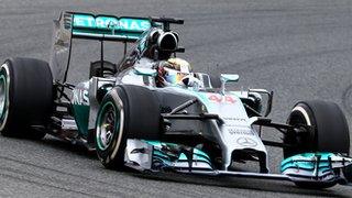 Lewis Hamilton in his Mercedes Formula 1 car
