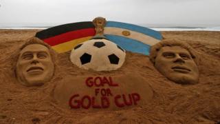 World Cup Final sand sculpture