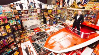 Man with his James Bond collection