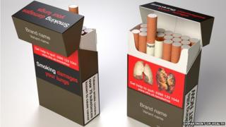 Department of Health images of how standardised packaging may look