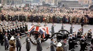 Winston Churchill's state funeral in 1965